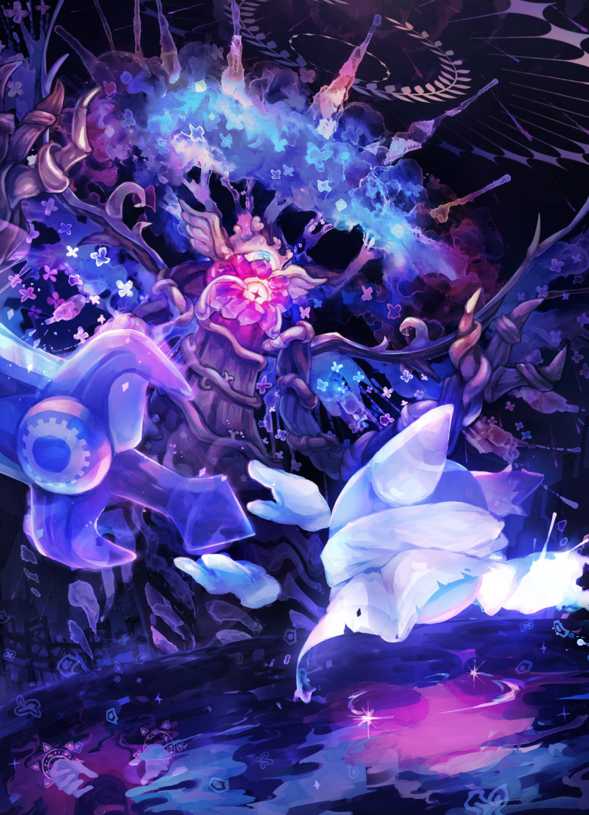 different_reflection, disembodied_hand, highres, huge_weapon, interdimensional_magolor, kirby, kirby's_return_to_dream_land, kirby's_return_to_dream_land_deluxe