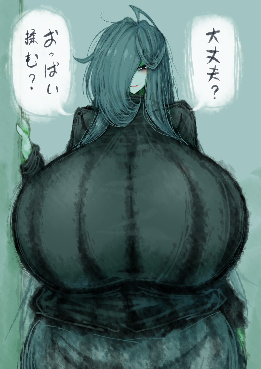 1girl, 2b-ge, ahoge, bags_under_eyes, blush, breasts, curvy, eyelashes