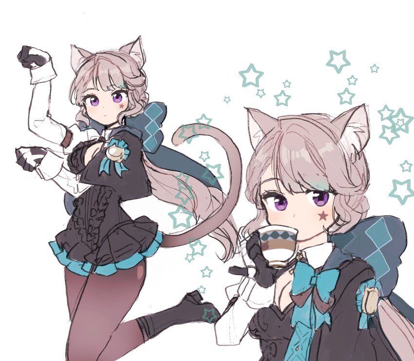 1girl, 5rwpvc, absurdres, animal_ears, black_cape, black_footwear, black_gloves, black_leotard