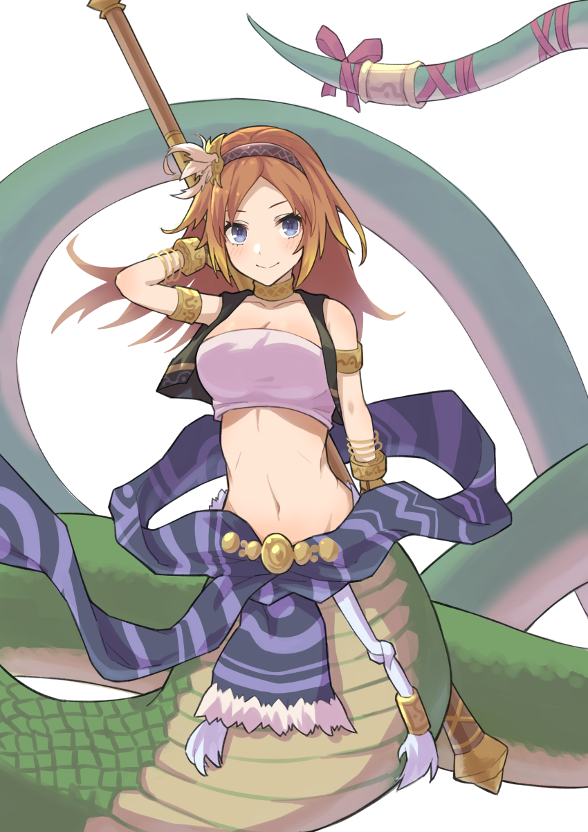 1girl, absurdres, blonde_hair, blue_eyes, breasts, cleavage, echidna_(p&amp;d), highres