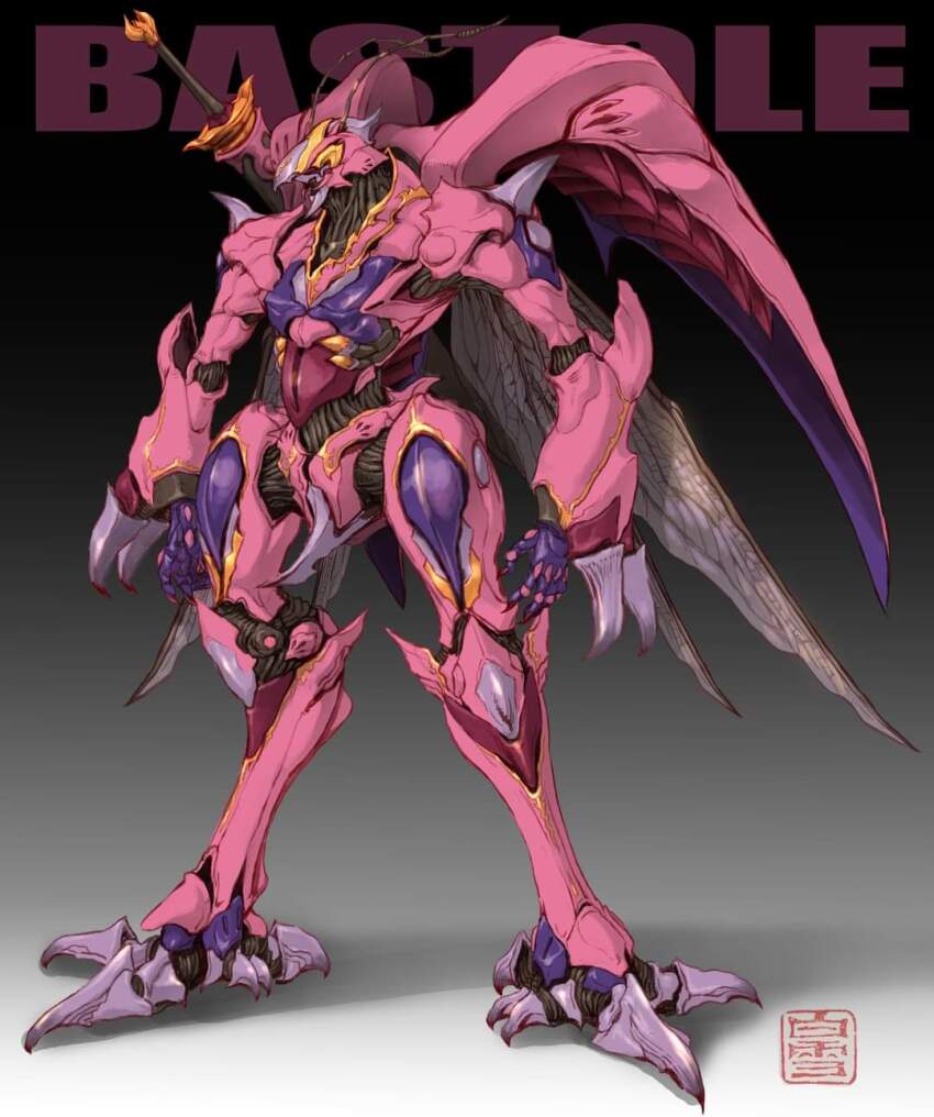 bastole, character_name, full_body, gradient_background, highres, looking_to_the_side, maeda_hiroyuki, mecha, no_humans, open_hands, redesign, robot, science_fiction, seisenshi_dunbine, shadow, sheath, sheathed, solo, standing, sword, weapon