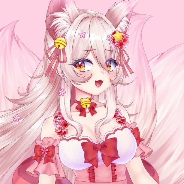 1girl, animal_ears, blush, collar, dress, fox_ears, fox_girl, fox_tail