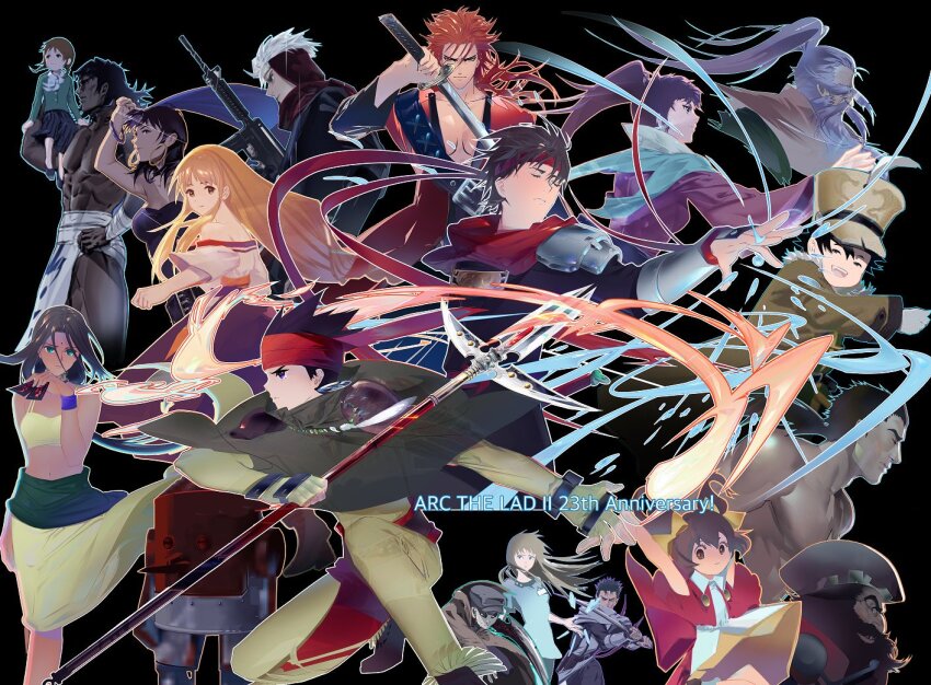 arc_(arc_the_lad), arc_the_lad, arc_the_lad_ii, breasts, choko_(arc_the_lad), chongora_(arc_the_lad), closed_mouth, cofffee