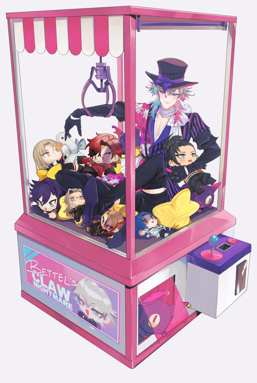 6+boys, artist_request, axel_syrios, banzoin_hakka, bird, black_footwear, black_gloves, black_hair