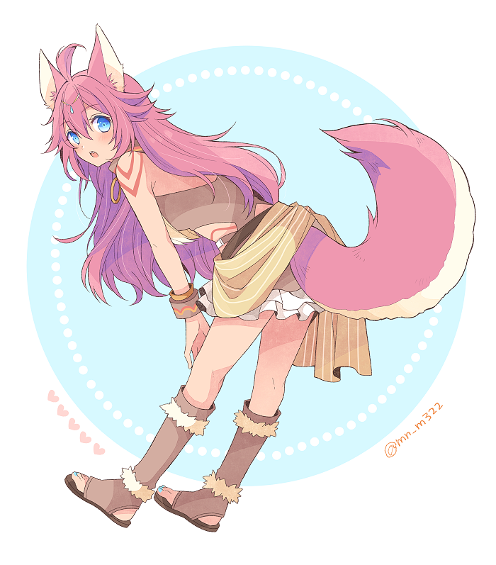 1girl, ahoge, animal_ears, blue_eyes, blush, boots, bracelet, brown_boots