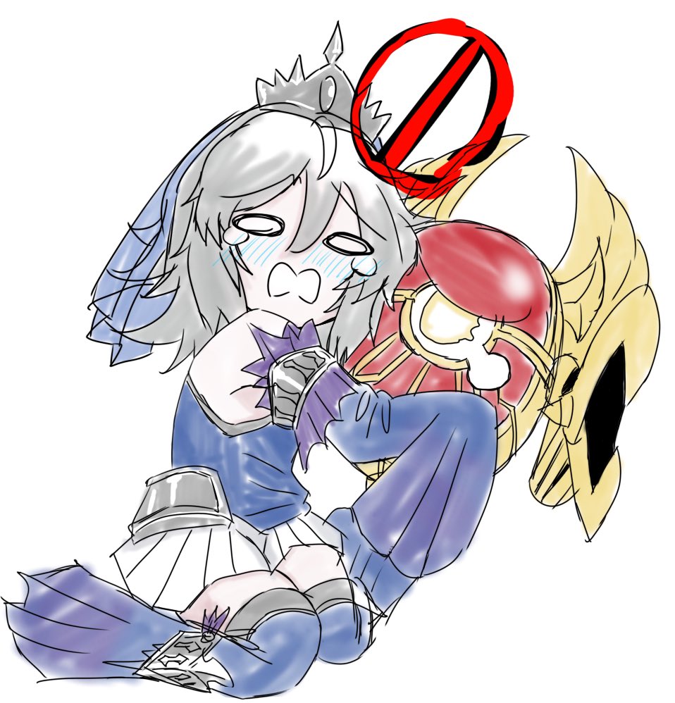 1girl, agido_the_ancient_sentinel, bare_shoulders, crying, crying_with_eyes_open, duel_monster, grey_hair, hair_between_eyes