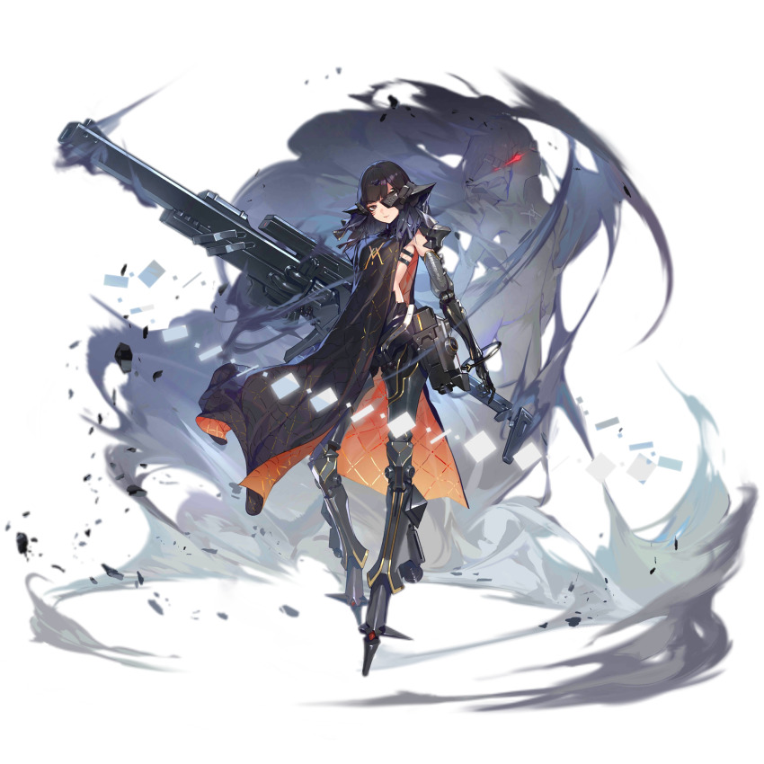 1girl, adeline_(girls'_frontline), black_hair, black_scapular, bracelet, breasts, brown_eyes, closed_mouth