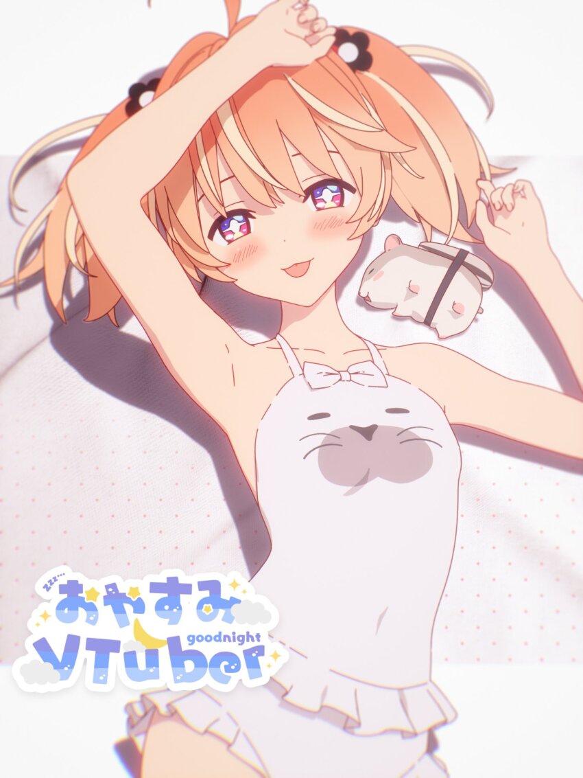 +_+, 1girl, 3d, ahoge, armpits, bare_arms, blender_(medium), blonde_hair