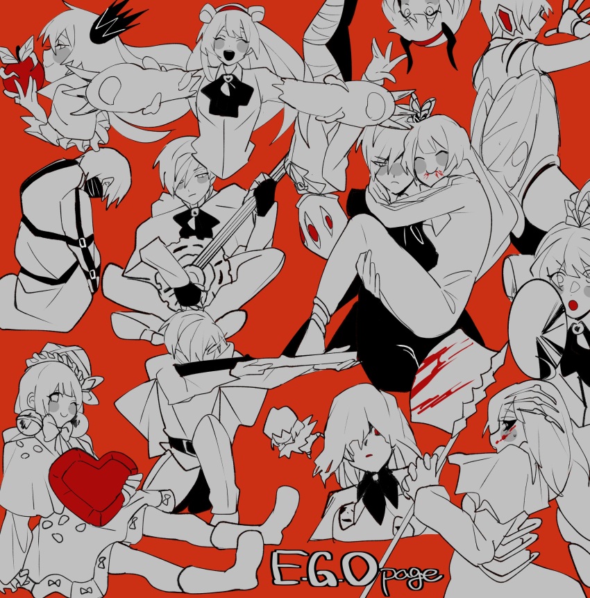 4th_match_flame_(e.g.o), absurdres, ahoge, axe, bell, blood, boots, bow