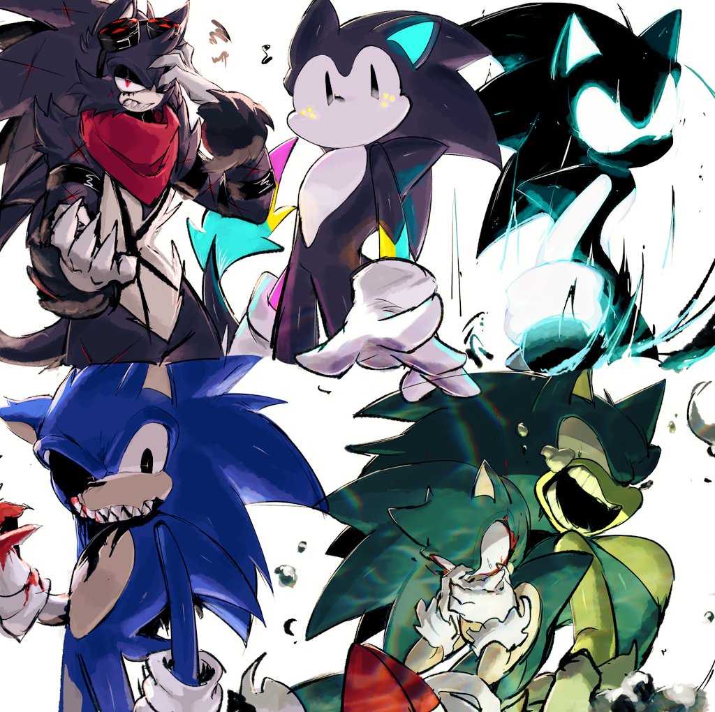 animal_ears, aviator_sunglasses, black_eyes, blood, blue_fur, bubble, crying, exe_(revie)