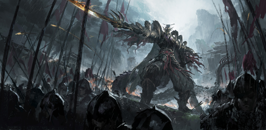 6+boys, absurdres, armor, army, cape, chinese_commentary, dragon_boy, dragon_tail