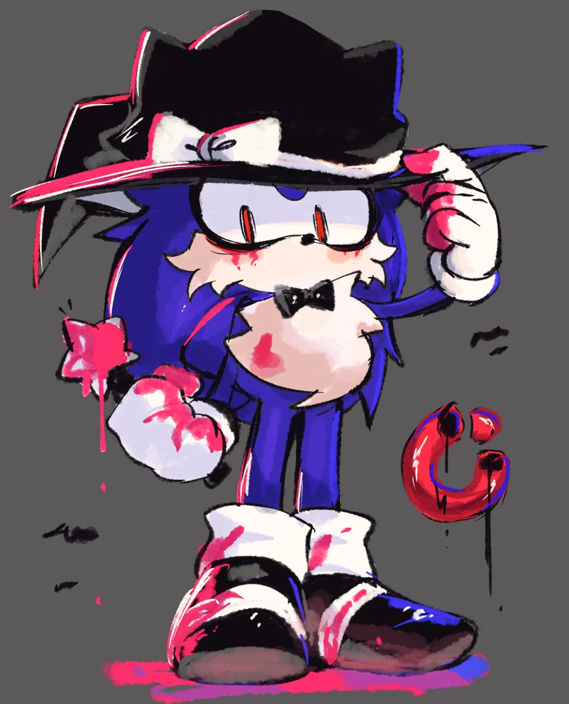 1boy, animal_ears, blood, bloody_tears, blue_fur, furry, furry_male, gloves, hat, hedgehog, hedgehog_boy, hog_the_tenrec, looking_at_viewer, original, ribbon, shoes, short_tail, sonic.exe, sonic_(series), sonic_the_hedgehog, star_rod, tail, usa37107692, white_fur, witch_hat