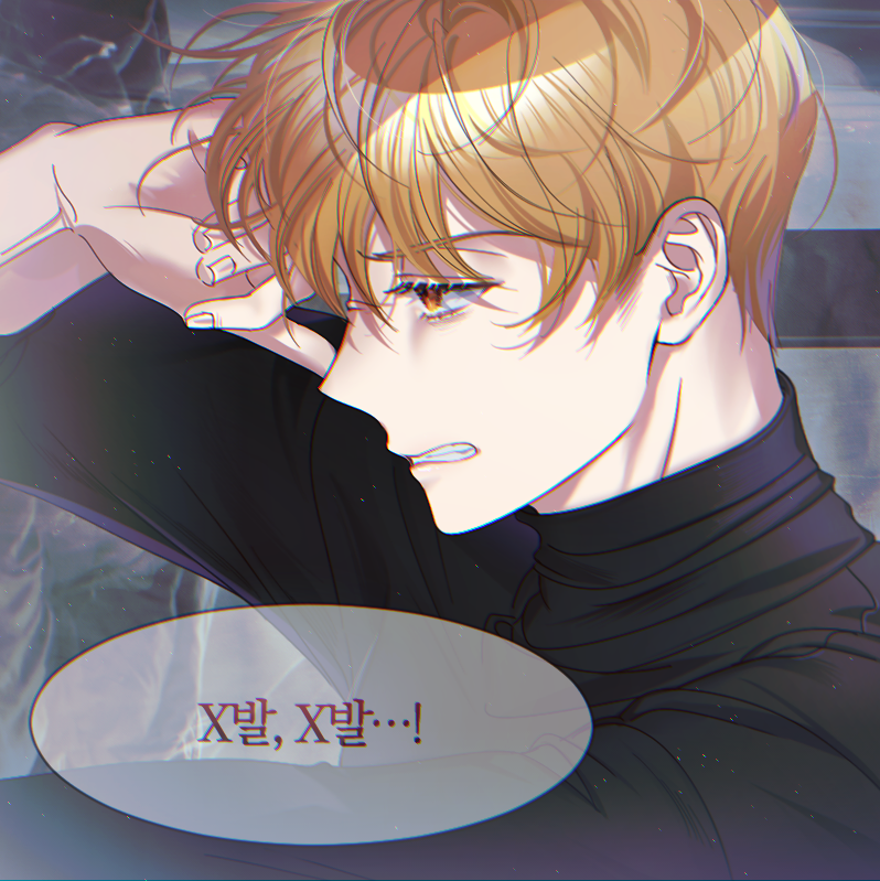 1boy, bishounen, blonde_hair, chromatic_aberration, dalya_png, debwi_mos_hamyeon_jugneun_byeong_geollim, male_focus, park_moondae