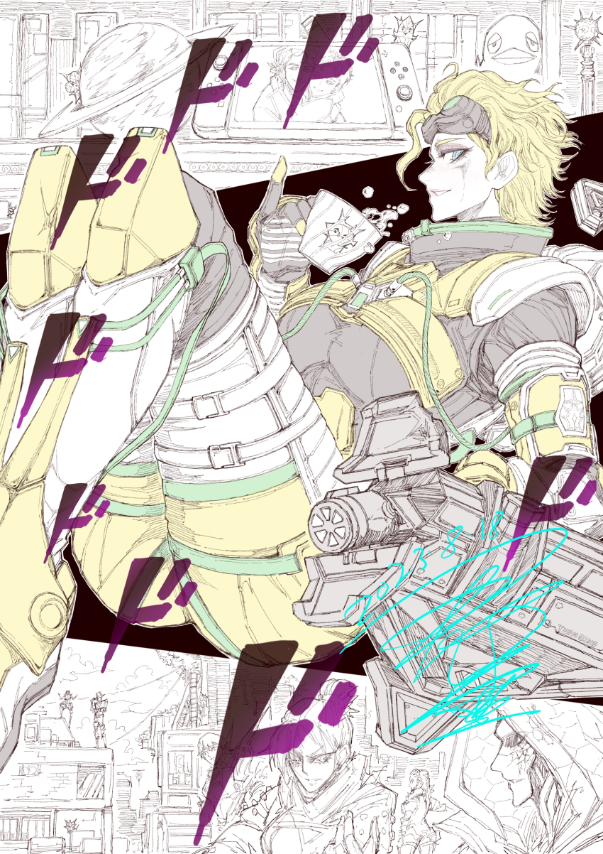 3boys, 5girls, absurdres, alternate_color, android, animification, apex_legends, ash_(titanfall_2)