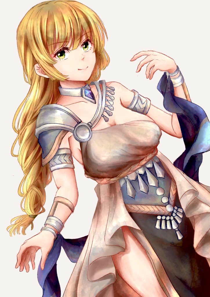 1girl, armlet, blonde_hair, bracelet, breasts, choker, cowboy_shot, dancer_(fire_emblem:_three_houses)