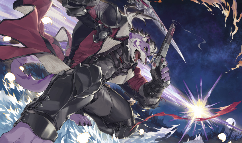 1boy, animal_ears, bara, crotchless, crotchless_pants, destroycode, diamond_(shape), dutch_angle