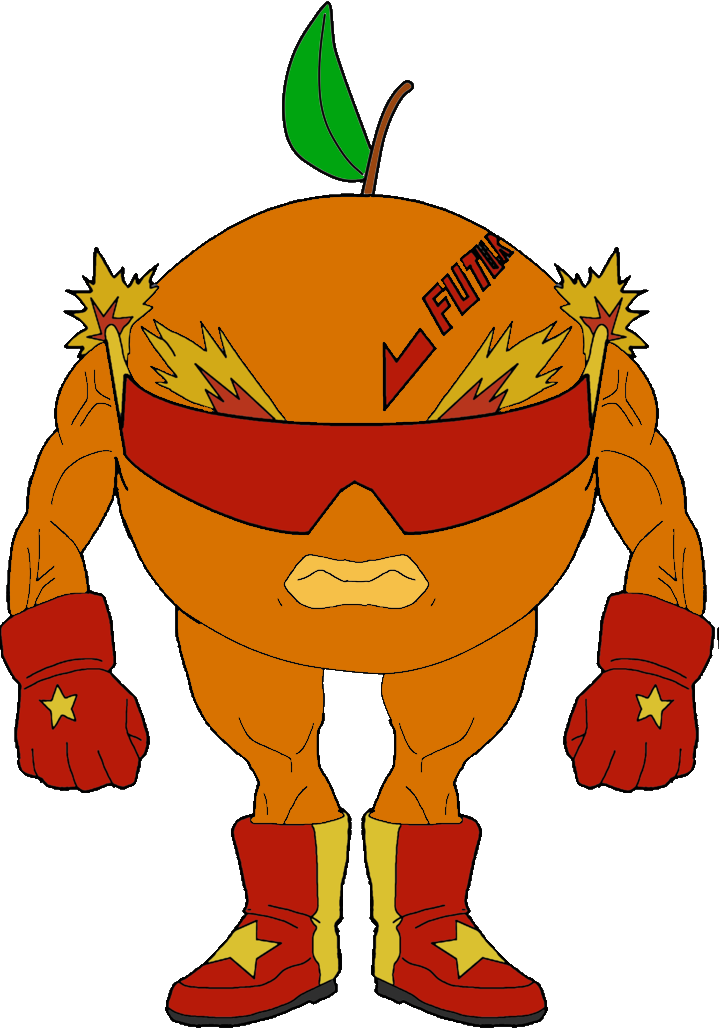 1boy, citramon, digimon, digimon_(creature), digimon_savers, food, fruit, gloves