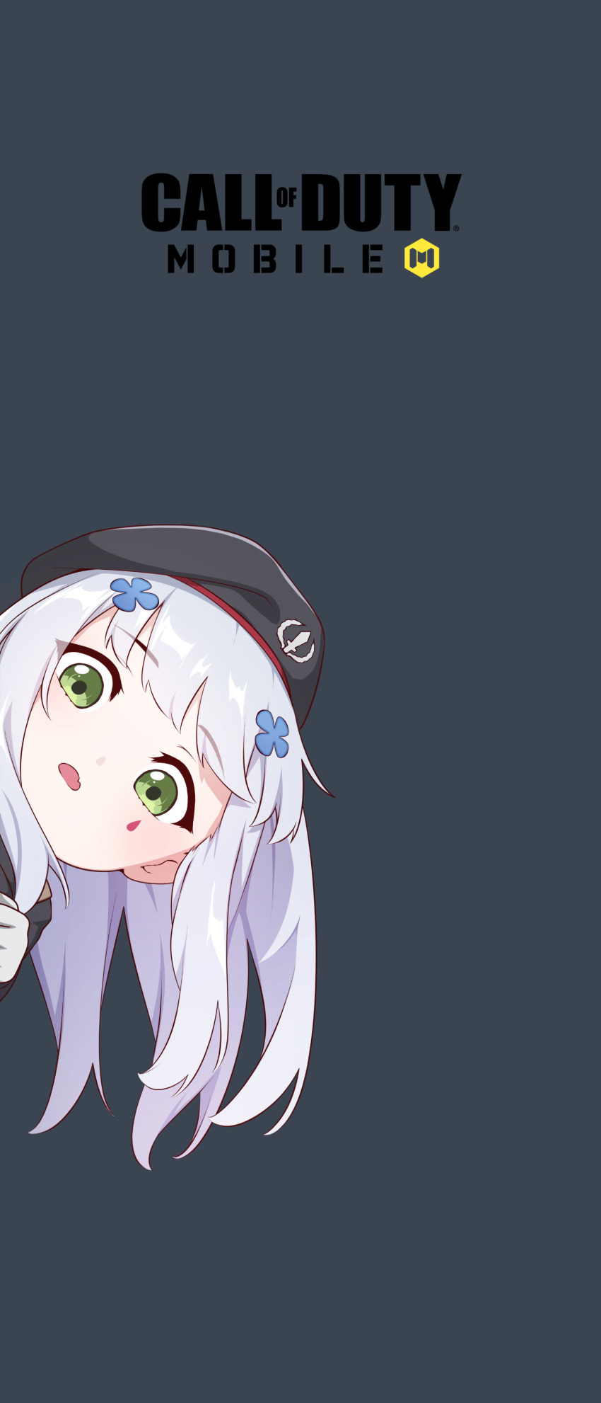 1girl, absurdres, beret, blunt_bangs, call_of_duty, call_of_duty:_mobile, chibi, copyright_name