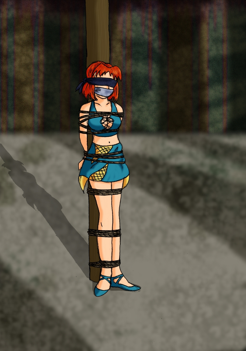 1girl, absurdres, anna_keyer, bdsm, bondage, bound, bound_ankles, bound_arms