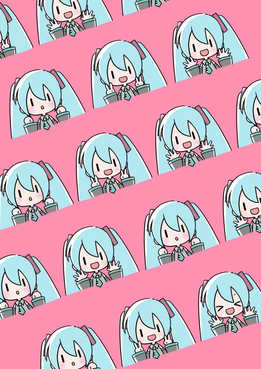 1girl, absurdres, ai_no_uta_(vocaloid), black_sleeves, blue_eyes, blue_hair, blue_necktie, detached_sleeves