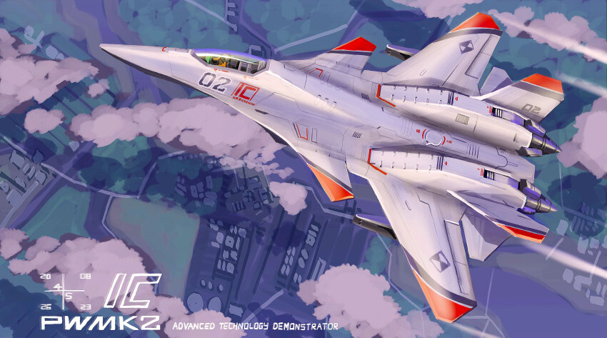 4xs_master_race, aircraft, airplane, bodysuit, canopy_(aircraft), chinese_commentary, cloud, commentary_request