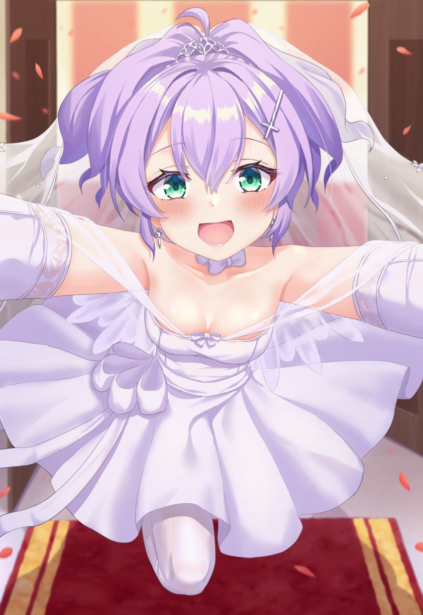 1girl, azur_lane, breasts, cleavage, dress, highres, javelin_(azur_lane), javelin_(blissful_june_bride)_(azur_lane)