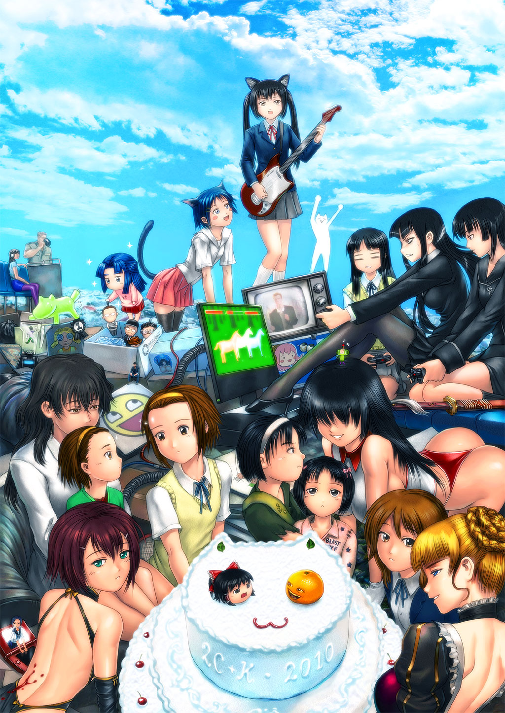 00s, 10s, 1boy, 2010, 3886, 4chan, 6+girls, :3, :d, achakura, age_difference, akiyama_mio, angry_video_game_nerd, angry_video_game_nerd_(series), animal_ears, annotated, annoying_orange, annoying_orange_(series), aperture_laboratories, aperture_science, asakura_ryoko, ass, avatar_(2009_movie), awesome_face, baka_to_test_to_shoukanjuu, beatrice_(umineko), black_hair, blender_(object), blonde_hair, blood, blue_eyes, blue_hair, blush_stickers, bow, breast_mousepad, breasts, brown_eyes, brown_hair, bumble_(fallout), cake, cat_ears, cat_tail, charlie_the_unicorn, cherry, child, clothes_writing, cloud, controller, crossover, cyanide_&amp;_happiness, cyanide_and_happiness, day, doll, doug_walker, dr._insano, duke_nukem, duke_nukem_(character), edasaki_banri, electric_guitar, everyone, extra, fallout, fallout_3, female_protagonist_(houkago_play), food, fruit, ga-rei, ga-rei_zero, game_console, game_controller, green_eyes, guitar, hair_bow, hair_bun, hair_ornament, hairband, hairclip, hakurei_reimu, handheld_game_console, high_heels, highres, houkago_play, ikeda_kana, instrument, isayama_yomi, james_cameron's_avatar, james_rolfe, k-on!, katamari_damacy, katana, keanu_reeves, kinoshita_hideyoshi, kiyama_harumi, kobayakawa_rinko, komica, large_breasts, linkara, long_hair, love_plus, lucy_(fallout), medium_hair, megurine_luka, meme, miles_quaritch, mousepad_(medium), mousepad_(object), multiple_crossover, multiple_girls, nakano_azusa, nintendo_ds, nostalgia_critic, onee-loli, open_mouth, orange_(fruit), outdoors, pantyhose, pervert, playing_games, playing_video_games, playstation_3, portal_(series), portal_1, real_life, red_hair, rick_astley, s_zenith_lee, saki_(manga), scabbard, school_uniform, serafuku, sheath, shoes, short_hair, single_hair_bun, sitting, sitting_on_lap, sitting_on_person, sky, smile, sparkle, spoony_one, suzumiya_haruhi-chan_no_yuuutsu, suzumiya_haruhi_no_yuuutsu, sword, tachibana_himeko, tail, tainaka_ritsu, takoluka, takoyaki, television, the_prince, thick_eyebrows, thighhighs, toaru_kagaku_no_railgun, toaru_majutsu_no_index, touhou, trap, twintails, umineko_no_naku_koro_ni, valve, virtual_youtuber, vocaloid, weapon, what, when_you_see_it, yukkuri_reimu, yukkuri_shiteitte_ne, yuri, zettai_ryouiki