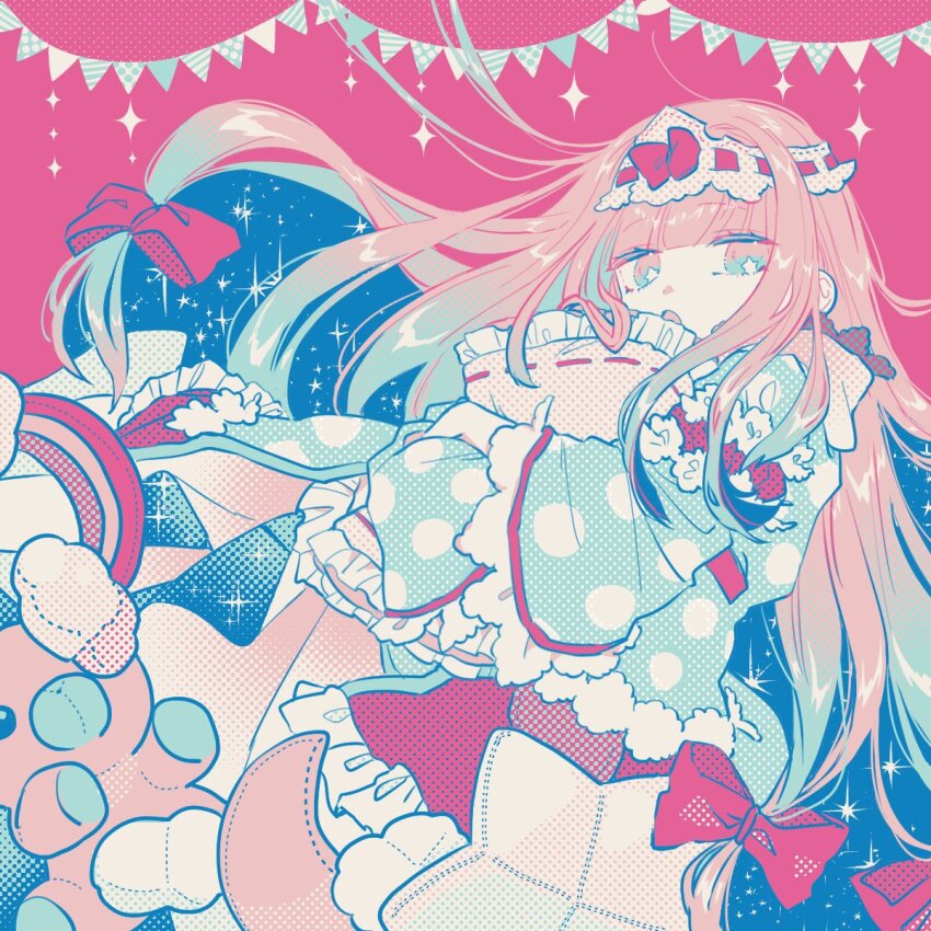 1girl, aurora_sya_lis_kaymin, commentary_request, highres, koma_(komagoma_co), long_hair, long_sleeves, looking_at_viewer