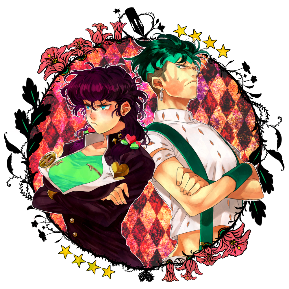 1boy, 1girl, angry, bad_id, bad_pixiv_id, breasts, gakuran, genderswap