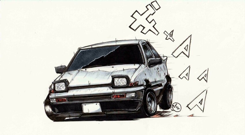 car, chibi, grey_background, highres, motion_lines, motor_vehicle, no_humans, original