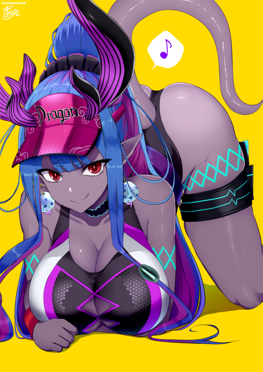 1girl, all_fours, ashino_moto, ass, bare_shoulders, black_one-piece_swimsuit, blue_hair, blush