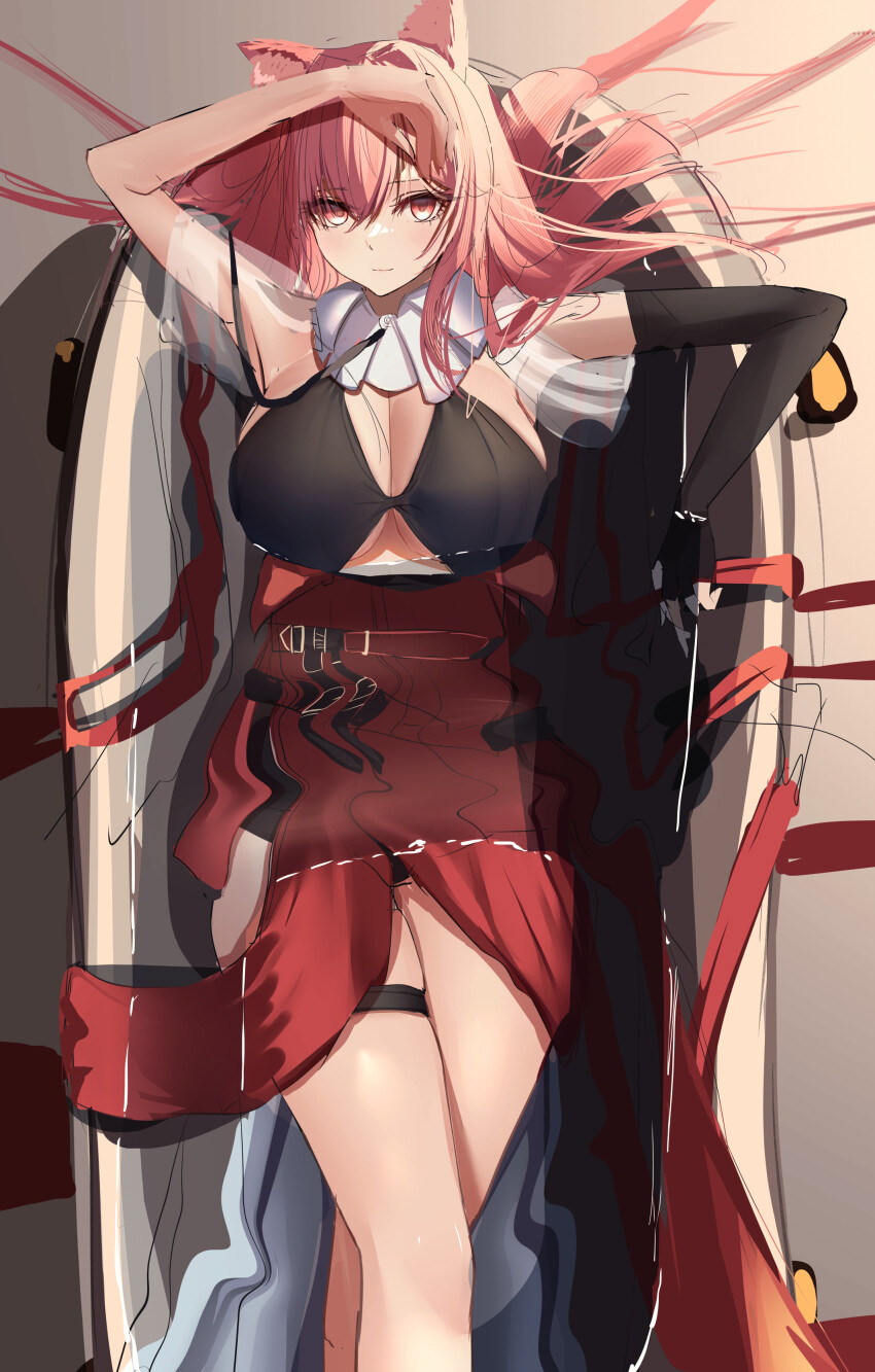 1girl, absurdres, animal_ears, arknights, bathtub, black_bra, black_gloves, bra