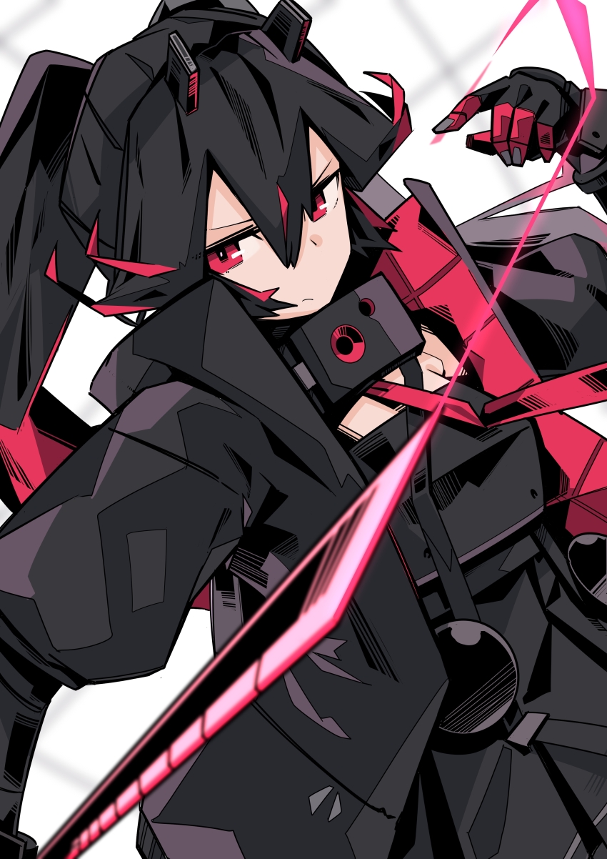 1girl, absurdres, black_dress, black_hair, black_jacket, closed_mouth, colored_inner_hair, commentary_request