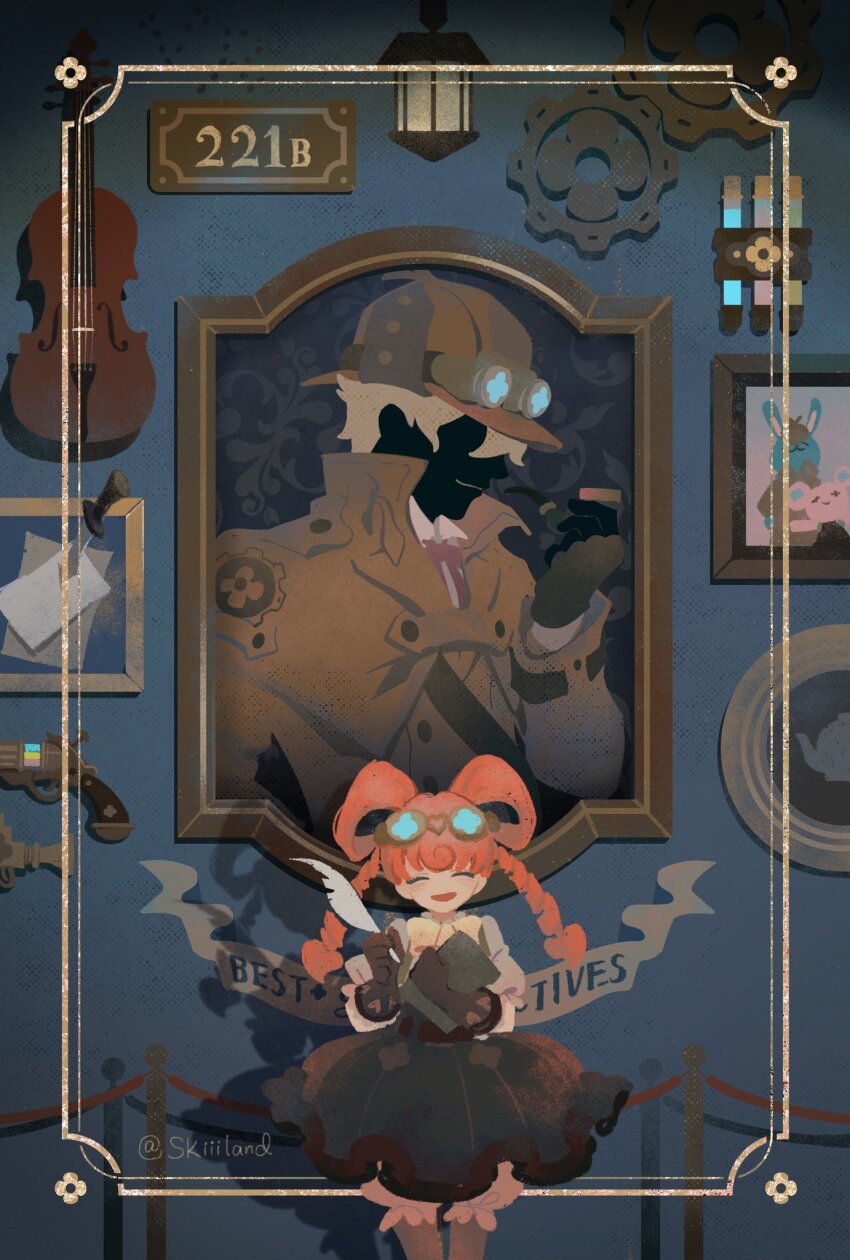 1girl, ace_attorney, black_dress, blonde_hair, book, bow, bow-shaped_hair, brown_coat