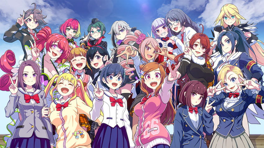 6+girls, acedia_(magicami), ahoge, armband, artist_request, asobe_iroha, avaritia_(magicami), black_hair