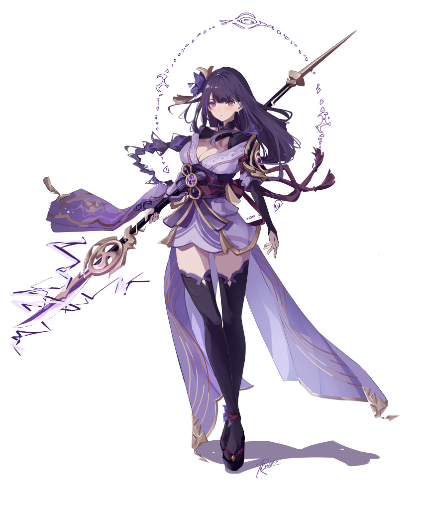 1girl, absurdres, breasts, cleavage, full_body, genshin_impact, highres, large_breasts