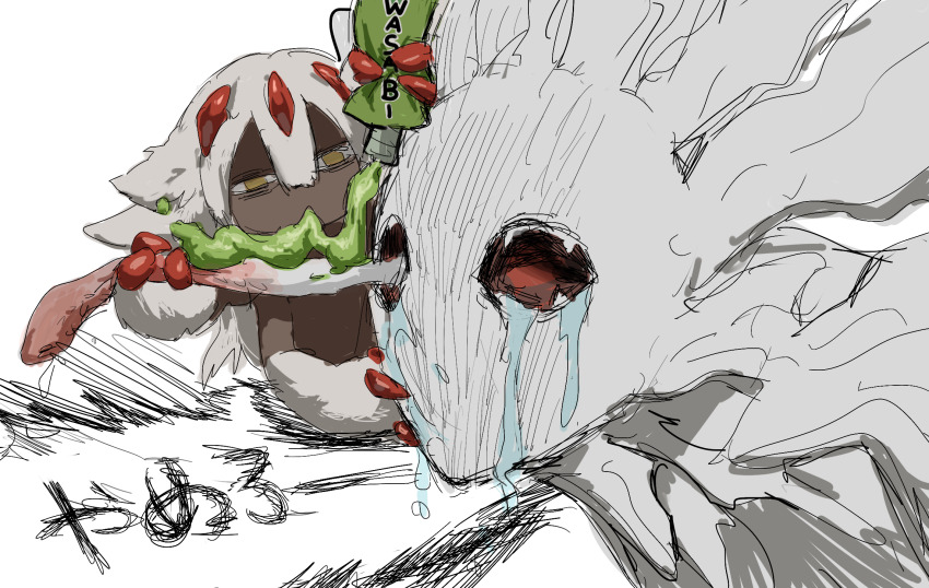 1boy, 1girl, animal_ears, bad_id, bad_lofter_id, bags_under_eyes, belafu, belafu_(narehate)