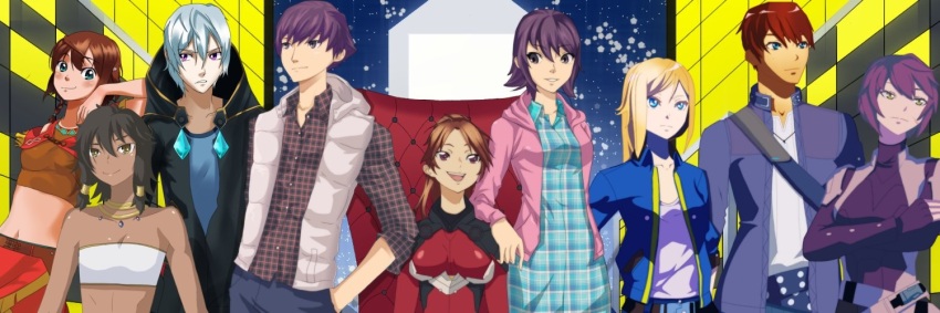 3boys, 6+girls, amy_(suisei_no_gargantia), commission, commissioner_upload, crossover, dungeon_ni_deai_wo_motomeru_no_wa_machigatteiru_darou_ka, female_protagonist_(smt_ldx2), group_picture, guilty_crown, hayley_travis, ledo_(suisei_no_gargantia), male_protagonist_(smt_ldx2), mei_(pacific_rim:_the_black), multiple_boys, multiple_girls, pacific_rim, pacific_rim:_the_black, shin_megami_tensei, shin_megami_tensei:_liberation_dx2, shinomiya_ayase, suisei_no_gargantia, taylor_travis, tiona_hyryute