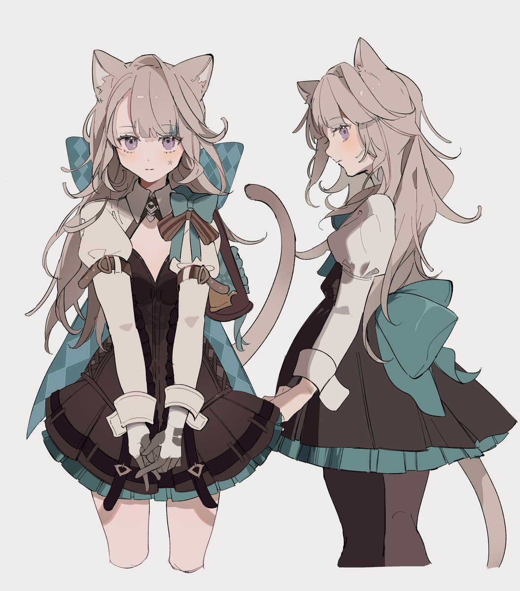 1girl, alternate_hairstyle, animal_ears, cat_ears, cat_girl, cat_tail, facial_mark, genshin_impact