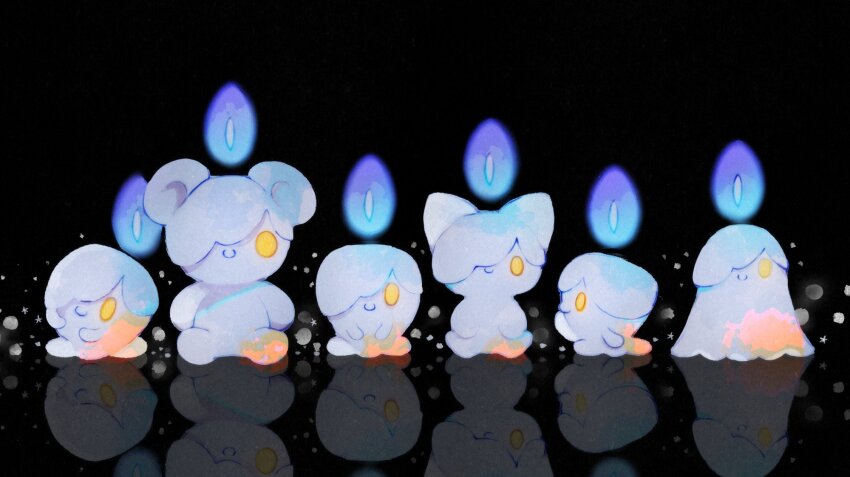 black_background, blue_fire, candle, closed_mouth, fire, gen_5_pokemon, highres, lil