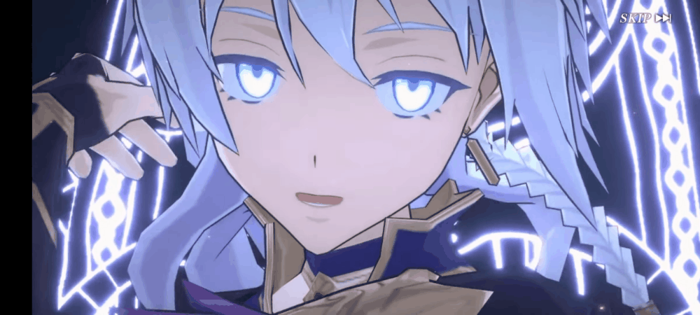 animated, animated_gif, artist_request, blue_eyes, blue_hair, breasts, cleavage, copyright_request