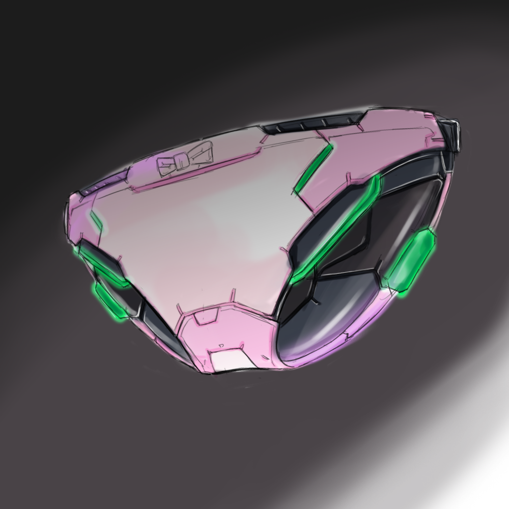 black_background, bow, bow_panties, clothes_focus, commentary_request, floating, glowing, gradient_background, mechanization, no_humans, original, panties, pink_bow, pink_panties, science_fiction, silenxe, underwear, unworn_panties