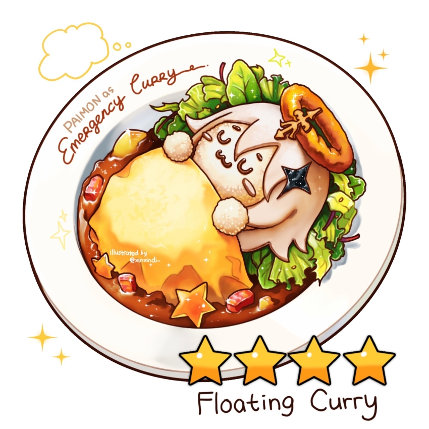 curry, curry_rice, food, food_focus, food_halo, foodification, genshin_impact, highres