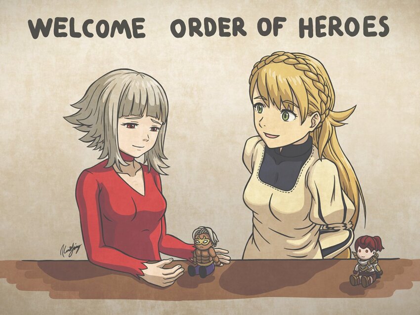 anna_(fire_emblem), artist_name, fire_emblem, fire_emblem_heroes, grey_hair, bruno_(fire_emblem), nintendo, official_alternate_hairstyle