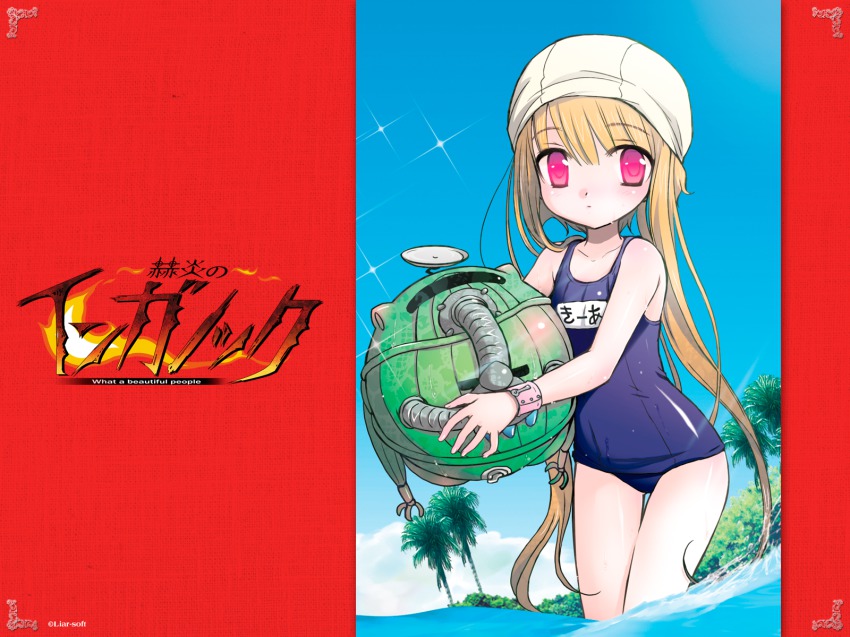 1girl, blonde_hair, day, female_focus, highres, kia_(53y), kia_(sekien_no_inganock), long_hair