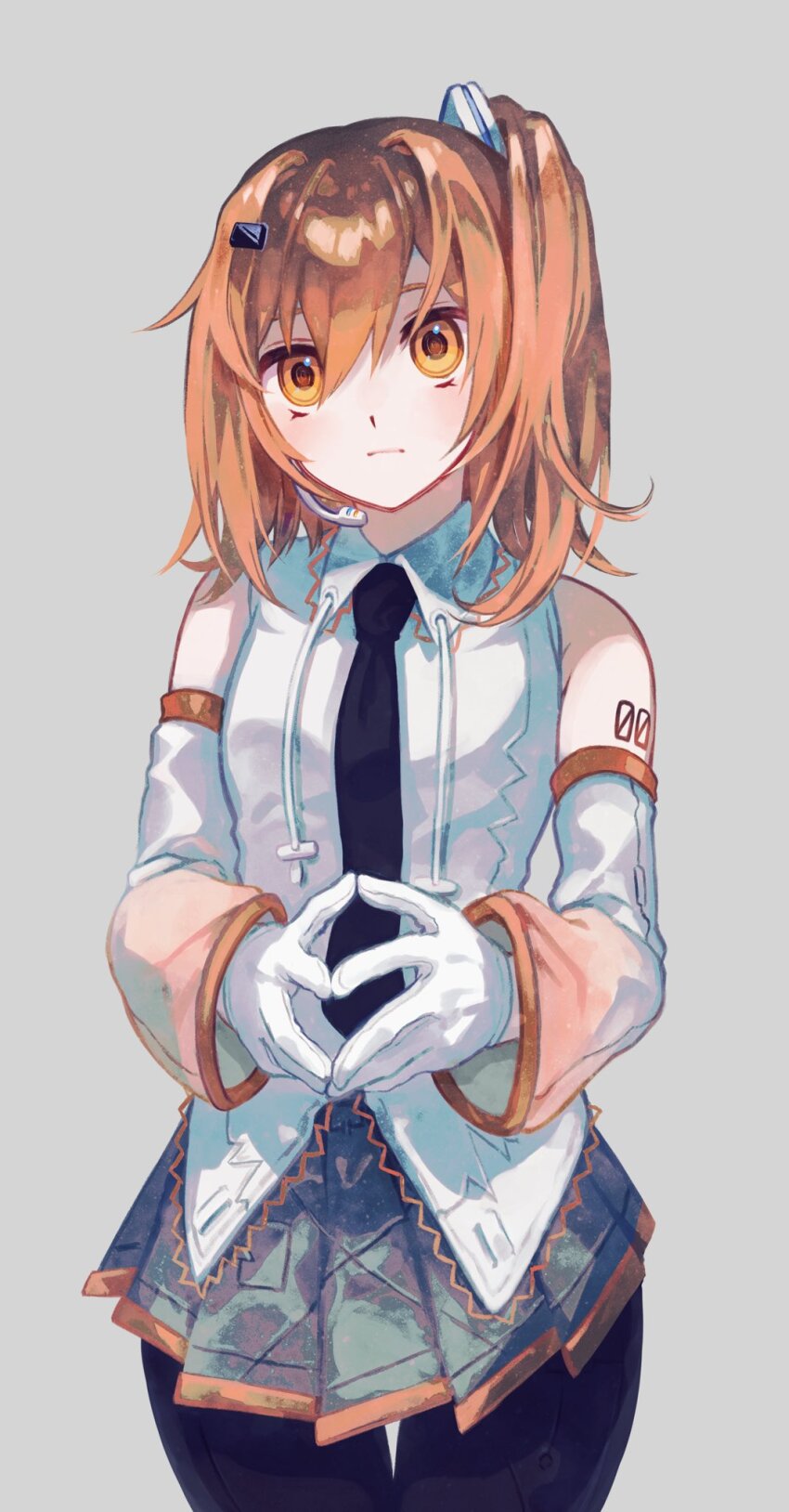 1girl, a.i._voice, adachi_rei, adapted_costume, beekan, black_leggings, black_necktie, collared_shirt