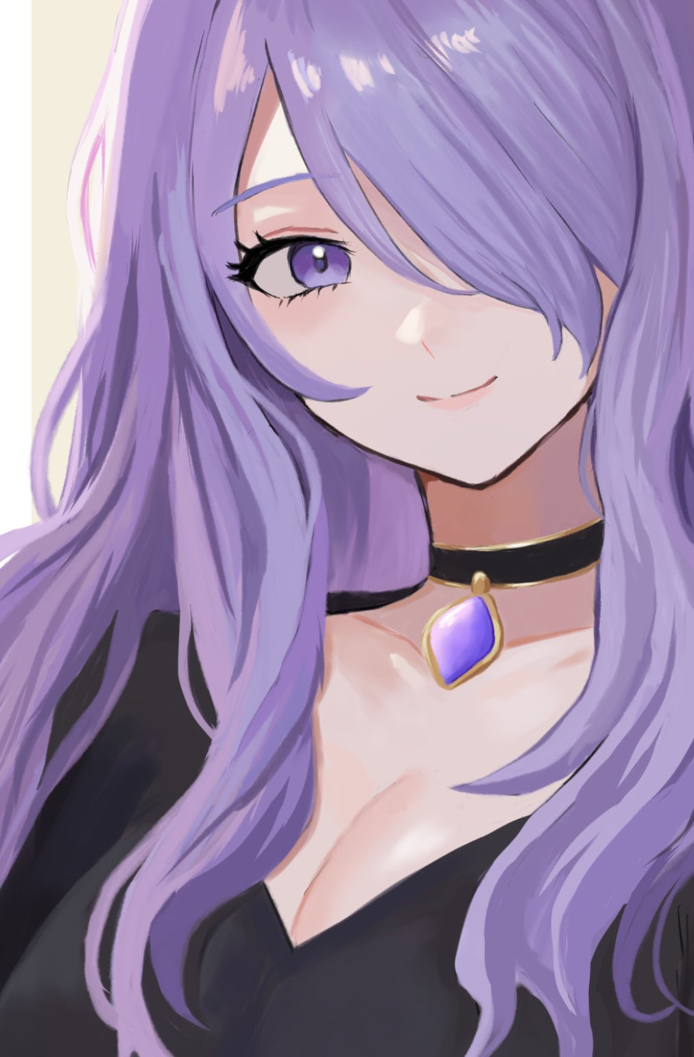 1girl, alternate_costume, black_shirt, breasts, camilla_(fire_emblem), cleavage, closed_mouth, collarbone