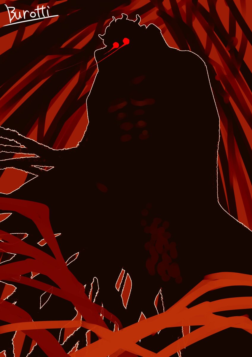 1boy, abs, absurdres, artist_name, body_writing, burotti, creepy, devil_fruit