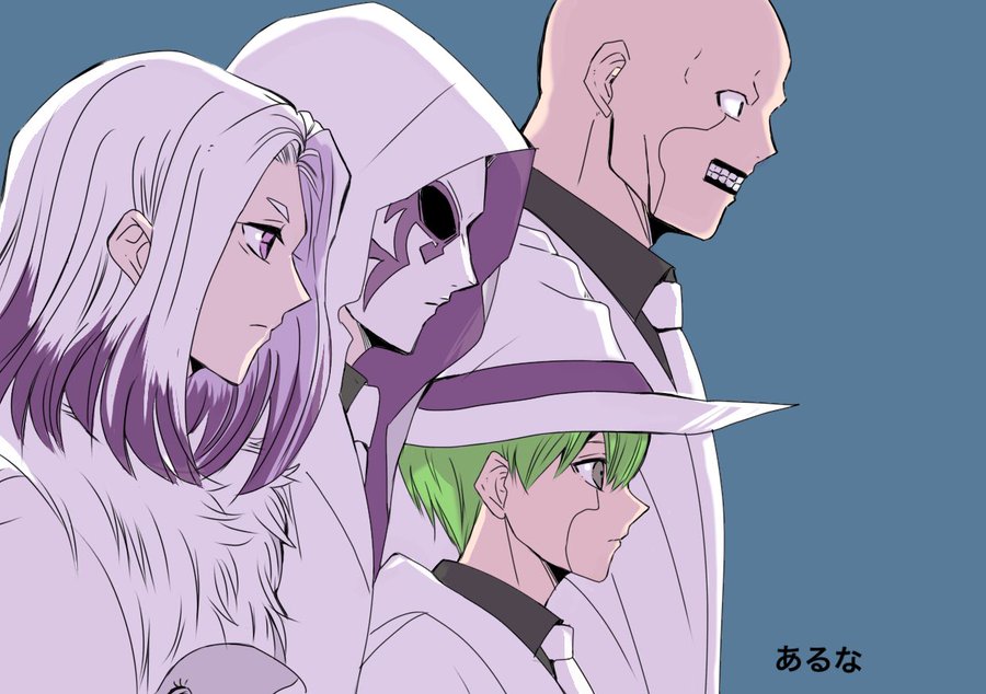 4boys, abel_walker, abyss_razor, arunakurosaki, bald, black_shirt, collared_shirt, from_side