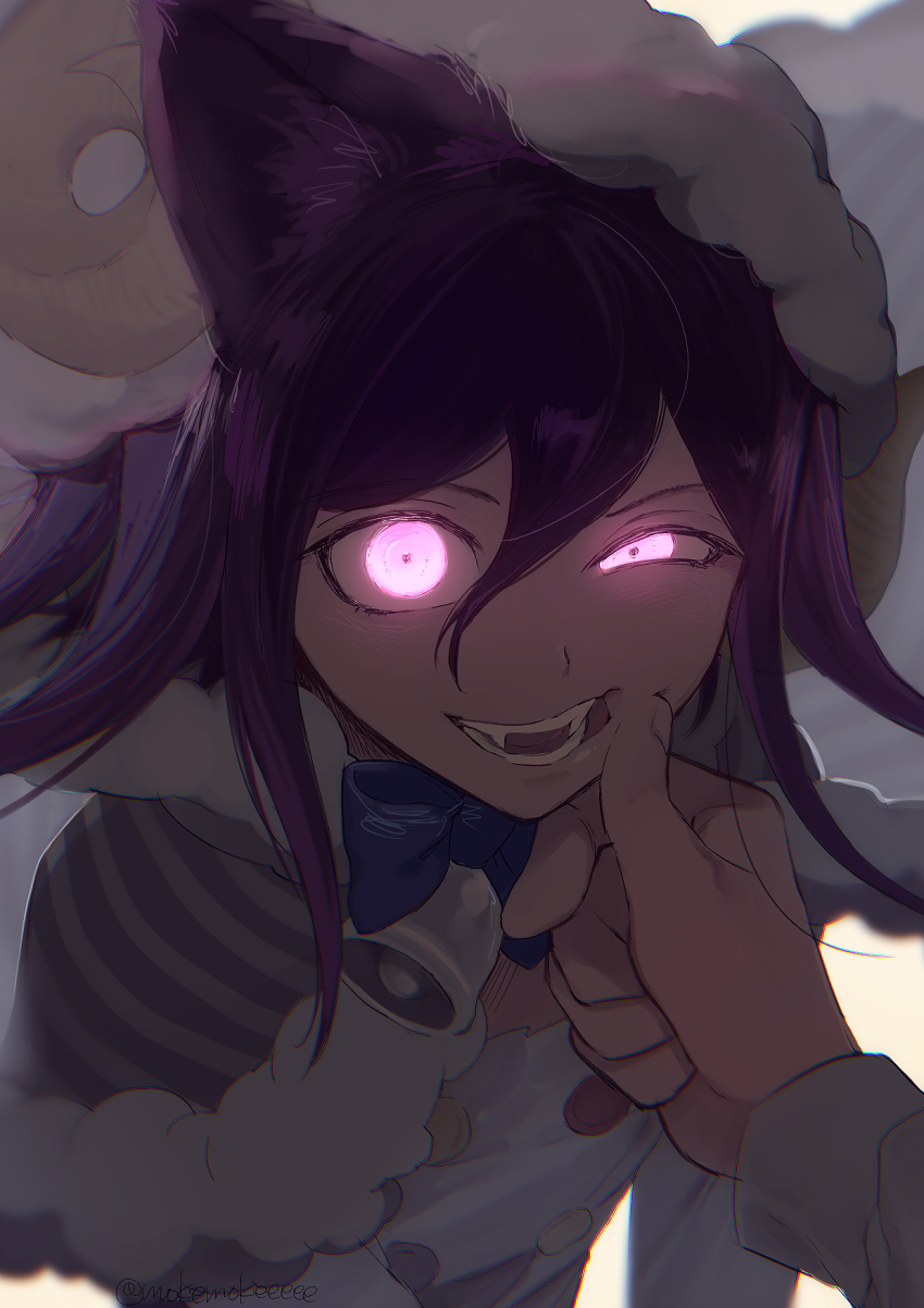 2boys, animal_ears, animal_hood, backlighting, bell, buttons, cat_ears, danganronpa_(series)